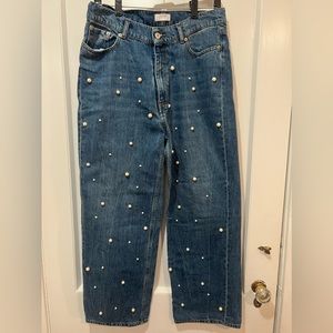 Zara pearl straight leg jeans